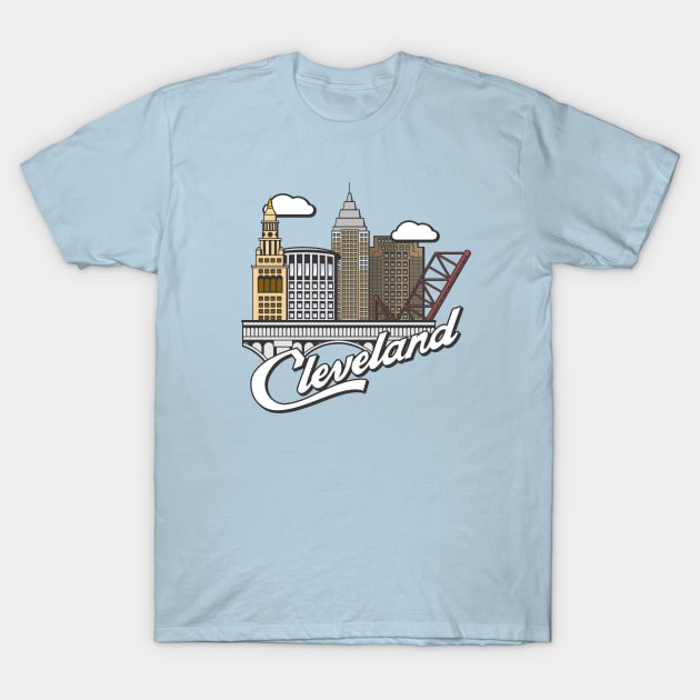 Cleveland Skyline T-Shirt by mbloomstine